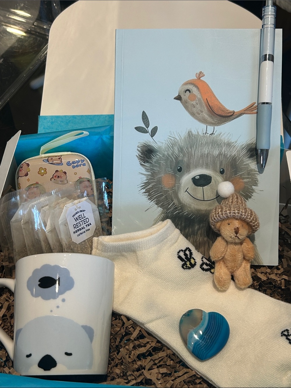 “Pamper Me With Love” Self Care Box Bundle Soft Blue Hues NWT